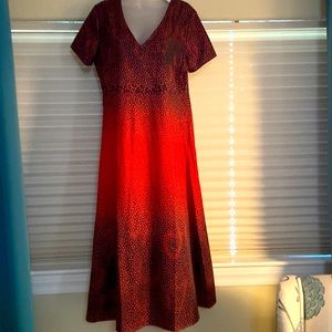 Red Polk a dot dress with side zipper.